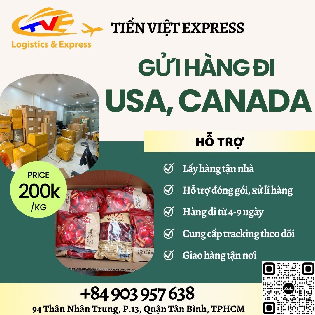 Gửi hàng đi USA, Canada - Tiến Việt Express